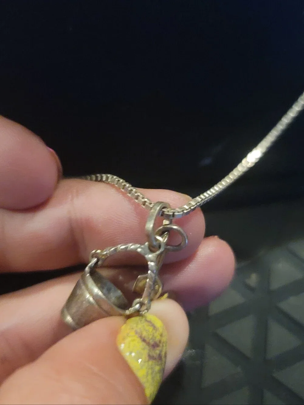 925 Sterling Silver 18in Necklace Bucket Shovel Beach Charm Pendant